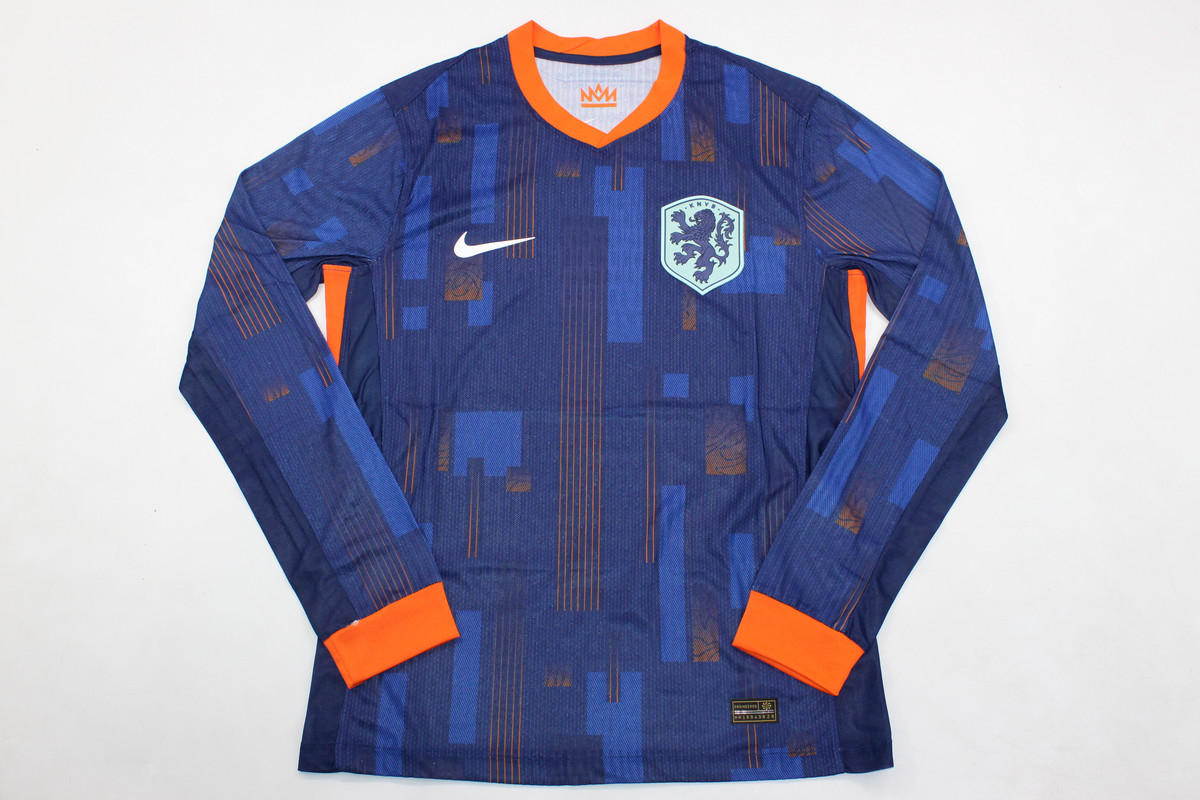 AAA Quality Netherlands 2024 Euro Away Long Jersey(Player)